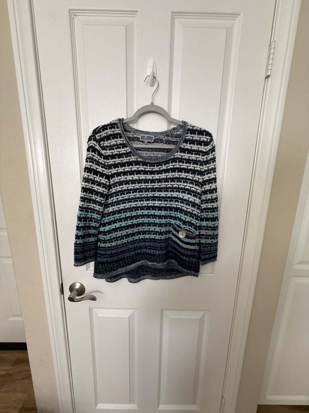 JM Collection Petite Striped Knit Sweater Size P/P